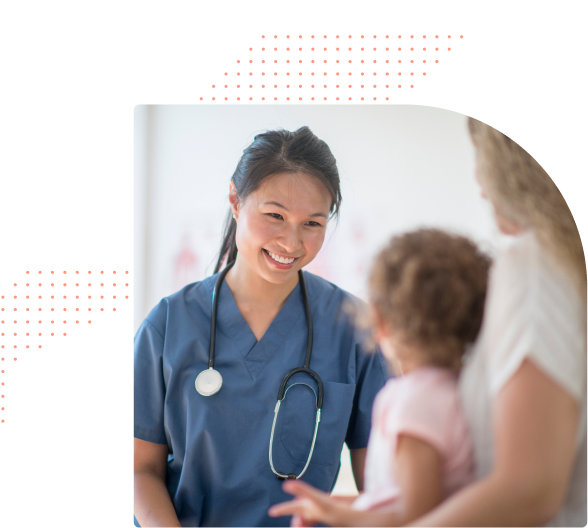 Female nurse with young girl