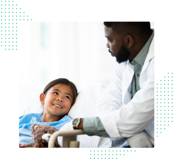 Male nurse with younger girl