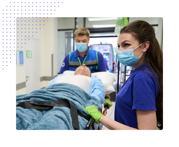 Nurse working with team